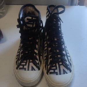 Black and White High-Top Sneakers